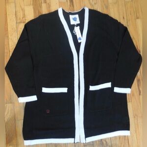 NWTs women's Just Madison lightweight open cardigan - Black & White - Size XL